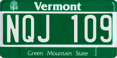 VT license plate NQJ109