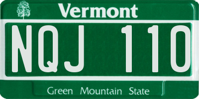 VT license plate NQJ110