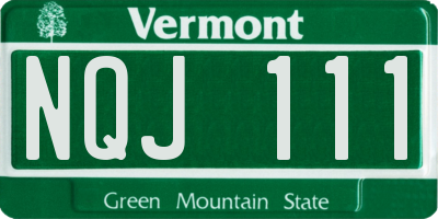 VT license plate NQJ111