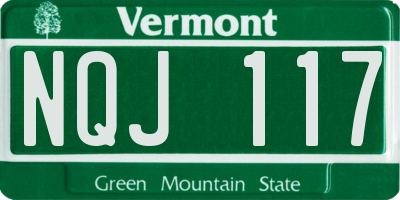 VT license plate NQJ117