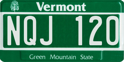 VT license plate NQJ120