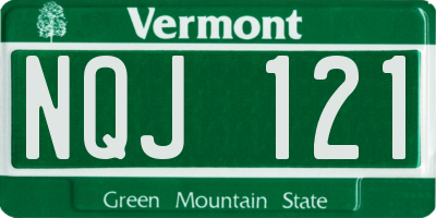 VT license plate NQJ121