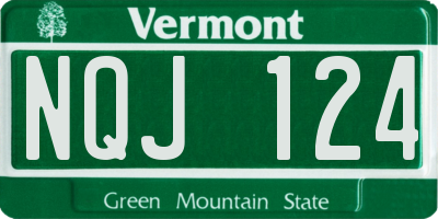 VT license plate NQJ124