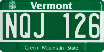 VT license plate NQJ126
