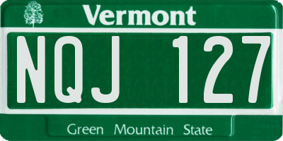 VT license plate NQJ127