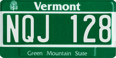 VT license plate NQJ128