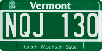 VT license plate NQJ130