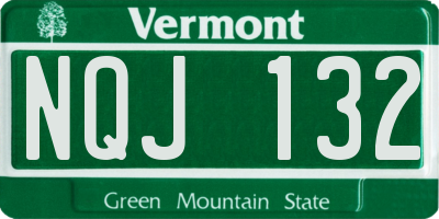 VT license plate NQJ132