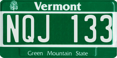 VT license plate NQJ133