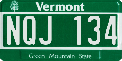 VT license plate NQJ134