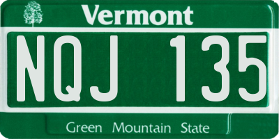 VT license plate NQJ135