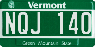 VT license plate NQJ140