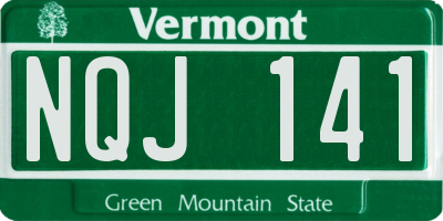 VT license plate NQJ141