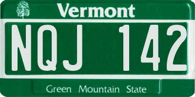 VT license plate NQJ142