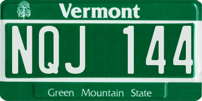 VT license plate NQJ144