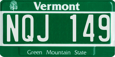 VT license plate NQJ149