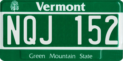 VT license plate NQJ152