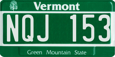 VT license plate NQJ153