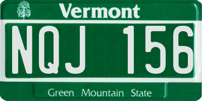VT license plate NQJ156