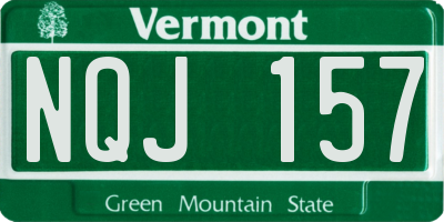 VT license plate NQJ157