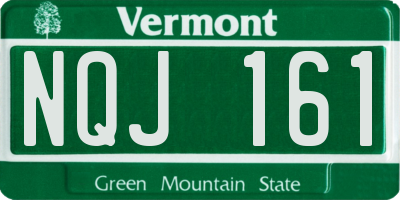 VT license plate NQJ161
