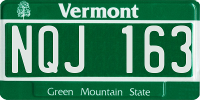 VT license plate NQJ163