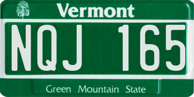 VT license plate NQJ165