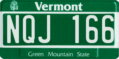 VT license plate NQJ166