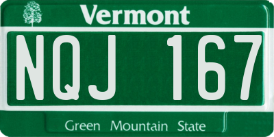VT license plate NQJ167