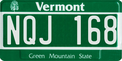 VT license plate NQJ168