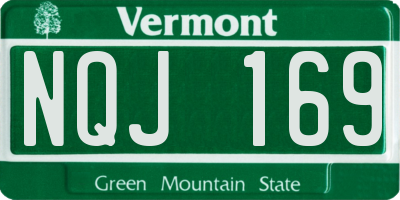 VT license plate NQJ169