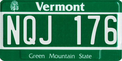 VT license plate NQJ176