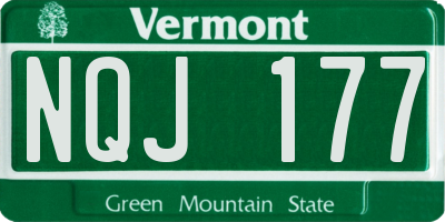 VT license plate NQJ177