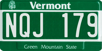 VT license plate NQJ179