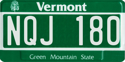 VT license plate NQJ180