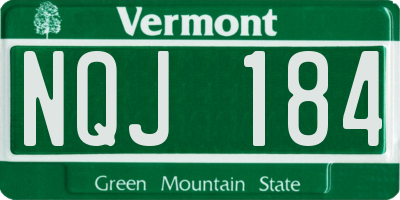 VT license plate NQJ184