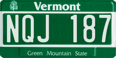 VT license plate NQJ187
