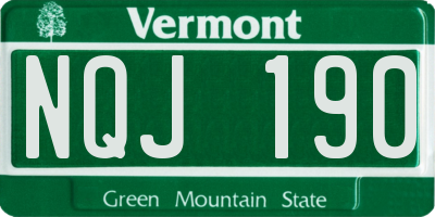VT license plate NQJ190