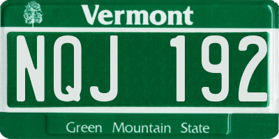 VT license plate NQJ192