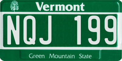 VT license plate NQJ199