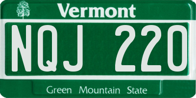 VT license plate NQJ220