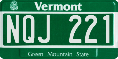 VT license plate NQJ221