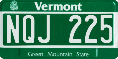 VT license plate NQJ225