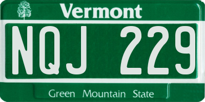 VT license plate NQJ229