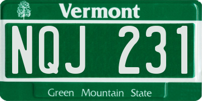 VT license plate NQJ231