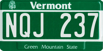 VT license plate NQJ237