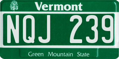 VT license plate NQJ239