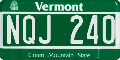 VT license plate NQJ240