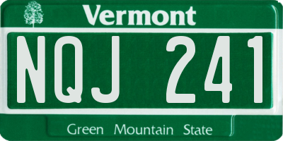 VT license plate NQJ241