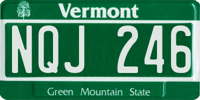 VT license plate NQJ246